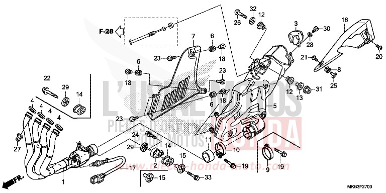 ABGAS-SCHALLDAEMPFER von CBR1000RR „Fireblade“ GRAPHITE BLACK (NHB01) von 2016